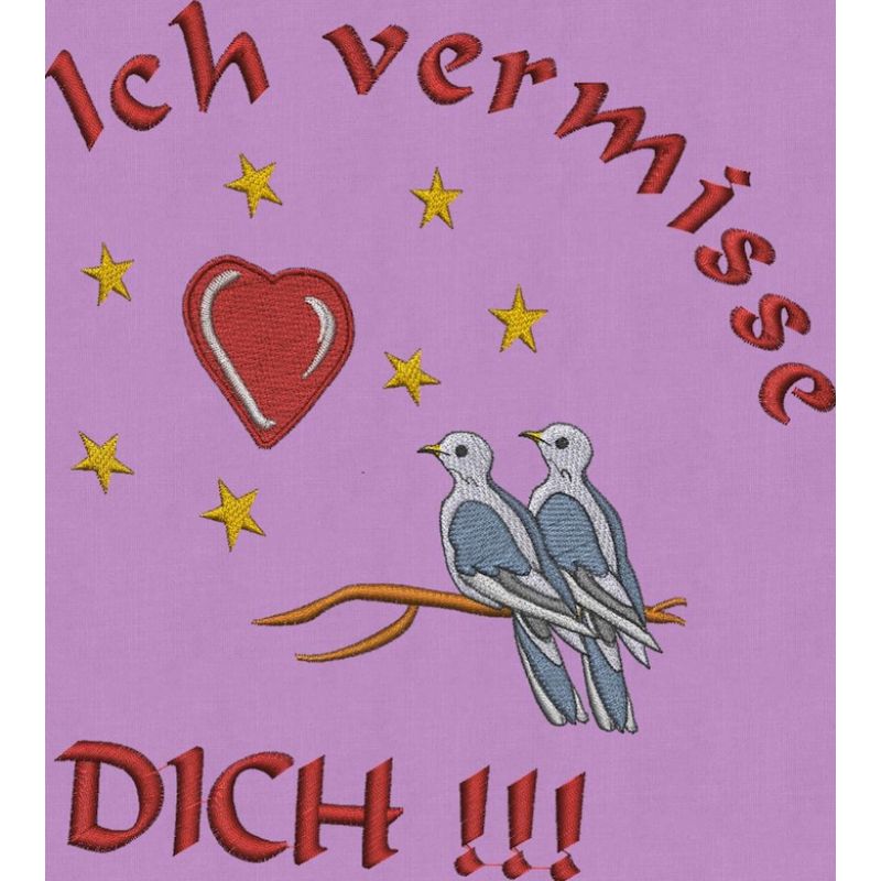 Stickmotiv Ich vermisse Dich