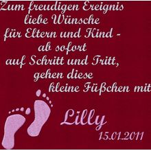 Stickmotiv: Fsse rosa mit Sinnspruch