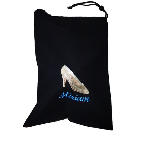 Schuhbeutel bestickt mit Damen Standardtanzschuh - Namensbestickung mglich