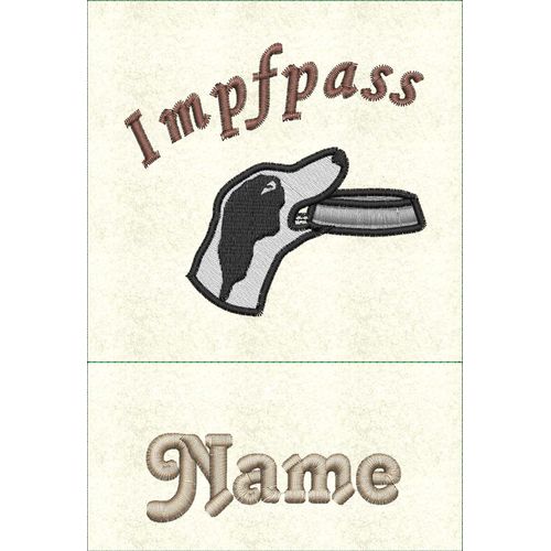 Stickmotiv: Hund m. Napf