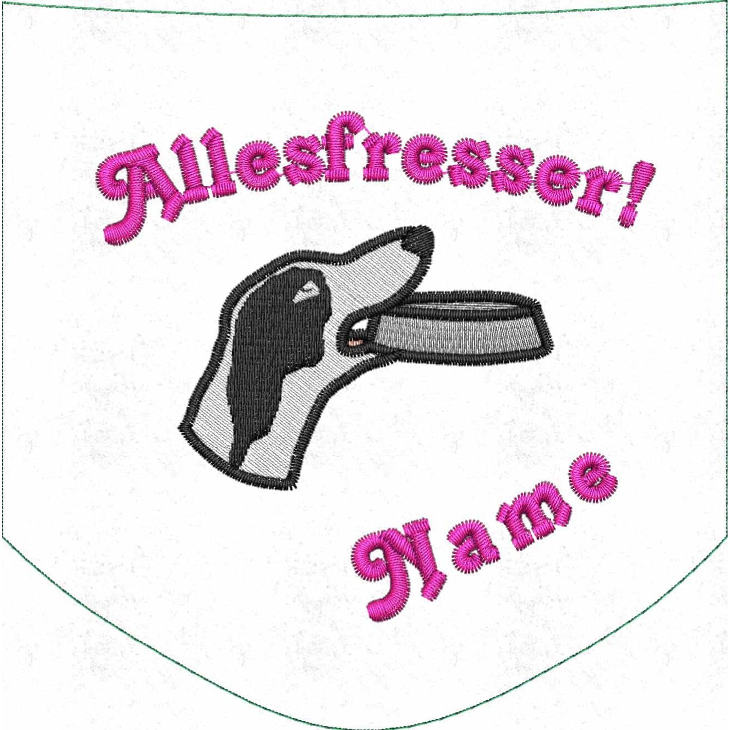 Stickmotiv: Allesfresser Stickmotiv: Allesfresser