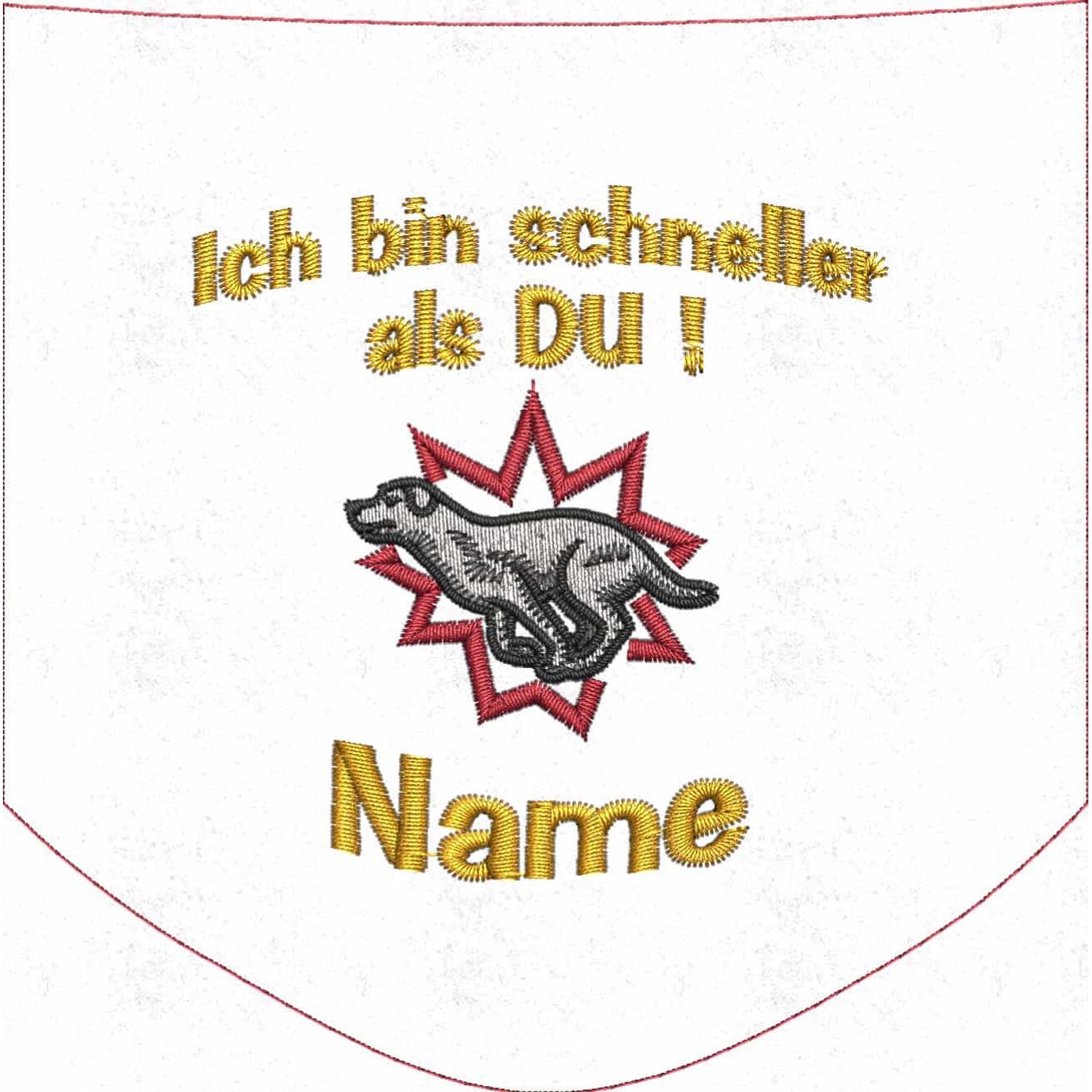 Stickmotiv: Ich bin schneller als Du 2 Stickmotiv: Ich bin schneller als Du 2