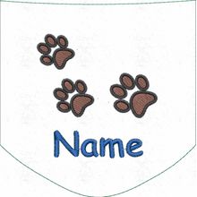 Stickmotiv: Name mit Pfoten