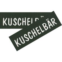 Austauschlogo für K9 Hundegeschirr mit Wunschtext (Jägergrün) 11x3cm