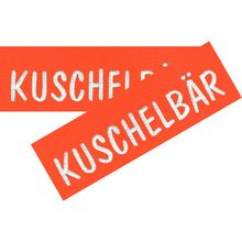 Austauschlogo fr K9 Hundegeschirr mit Wunschtext (hell Orange) 16x5cm
