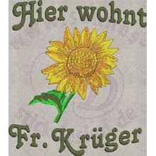 Stickmotiv: Trschild Sonnenblume