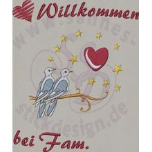 Stickmotiv: Tauben mit Herz