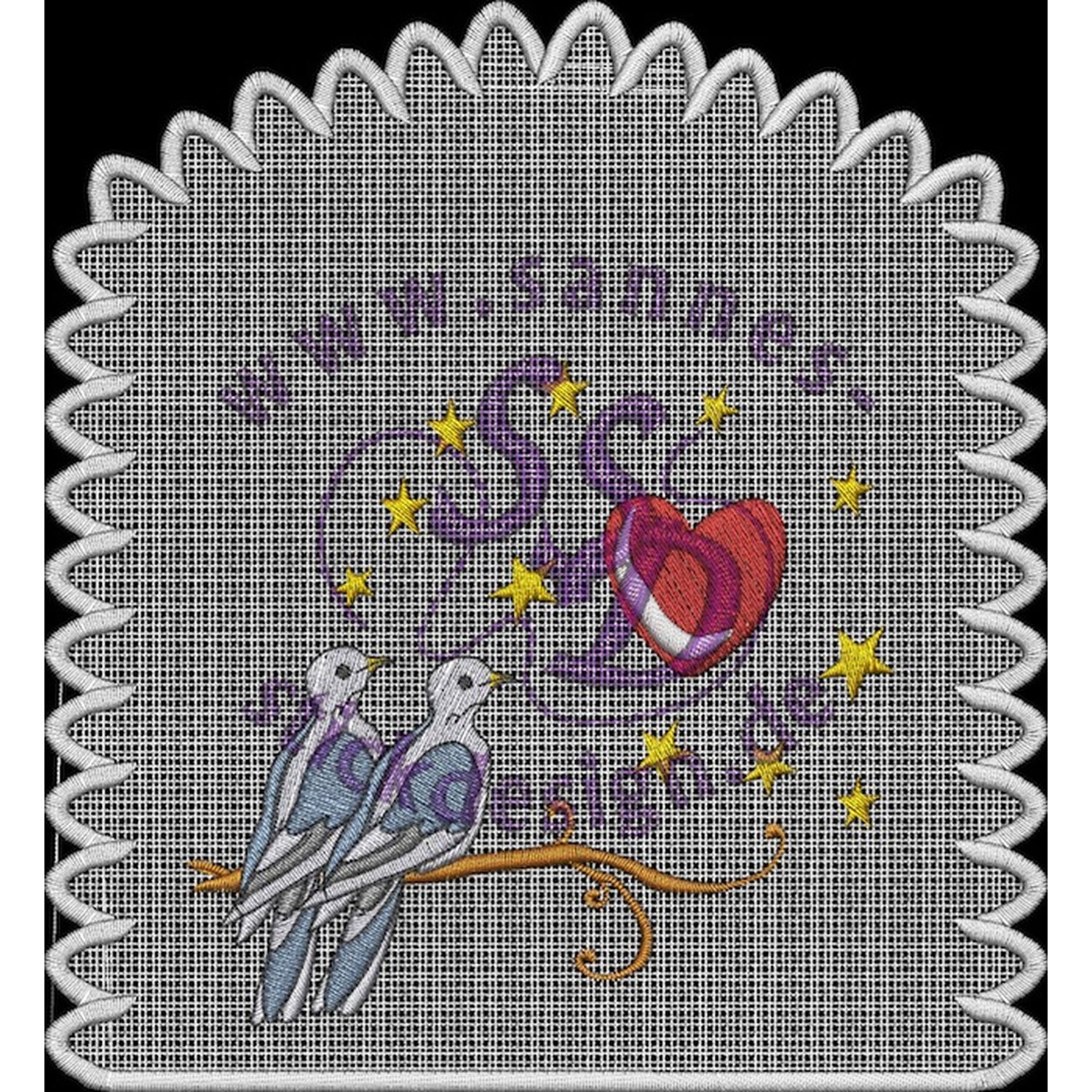 Stickmotiv: Vogel mit Herz Stickmotiv: Vogel mit Herz