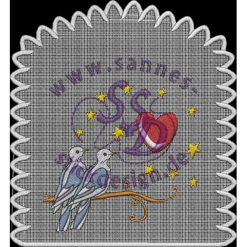 Stickmotiv: Vogel mit Herz