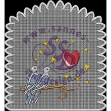 Stickmotiv: Vogel mit Herz