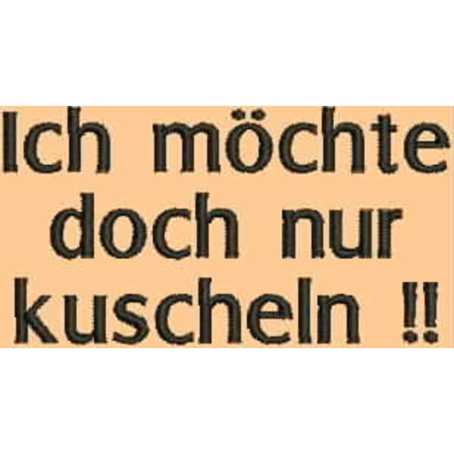 Stickmotiv: Ich möchte doch nur kuscheln Stickmotiv: Ich möchte doch nur kuscheln