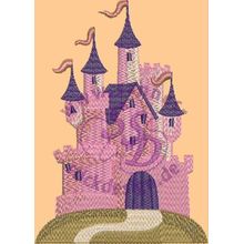 Stickmotiv: Schloss 2 rosa