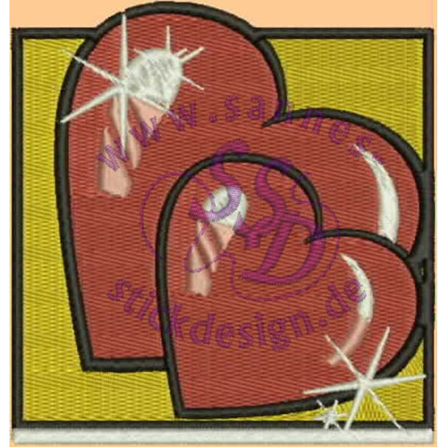 Stickmotiv: zwei Herzen Stickmotiv: zwei Herzen
