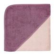 Kapuzenbadetuch 100x100 Uni peach-mauve