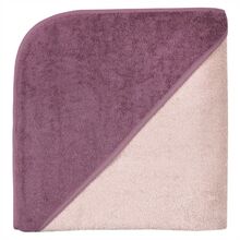 Kapuzenbadetuch 140x140 Uni peach-mauve