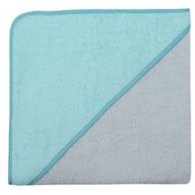 Kapuzenbadetuch 100x100 Uni chrom-blaugrn