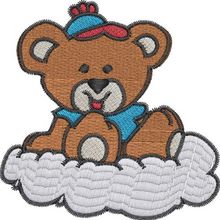 Stickmotiv: Baer auf Wolke 1